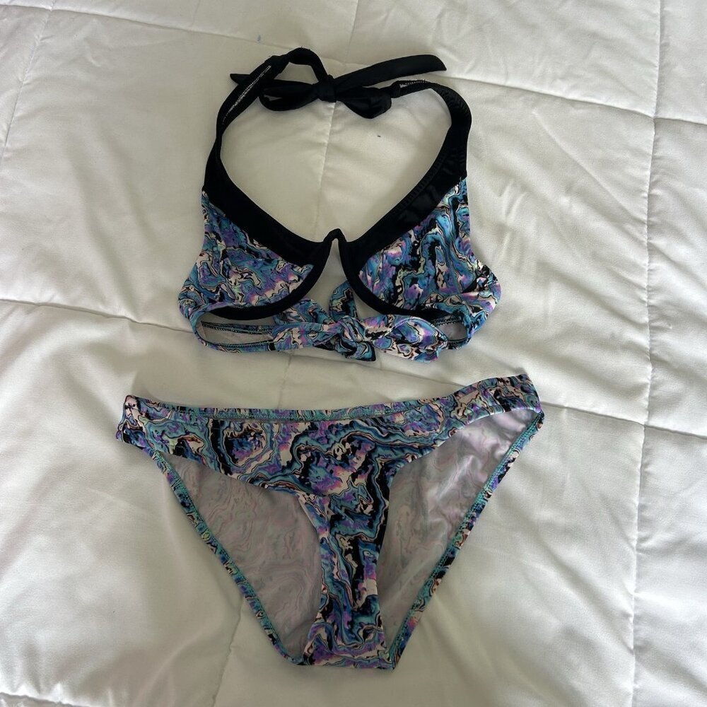 Vintage Venus Swimsuit Bikini Bathing Suit Blue Y2K 90 Womens‎ 4 A Summer Beach